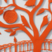 Orange tree 28cmx28cm papercut by Ian Penney